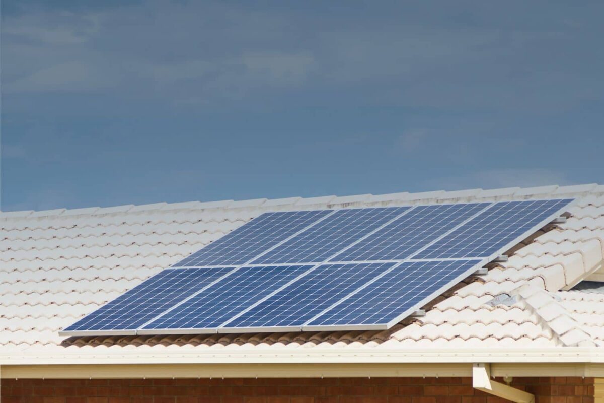 rooftop solar panels in California during a solar inspection